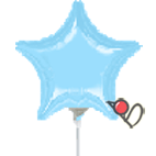 4吋 (淺藍)-A五角星 氣球[T10]