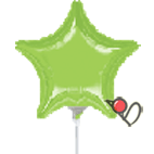 4吋 (檸檬綠)-A五角星 氣球[T10]